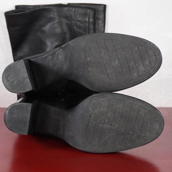 Women's Kenneth Cole Black Leather Knee High Chunky Heel Long Fashion Boots 9.5 - Picture 9 of 10
